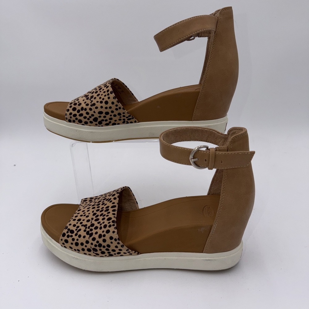 Dr Scholl's Women's Tan Wedge Sandals Show Off Ankle Straps Brown Sz 10 M - Picture 5 of 12
